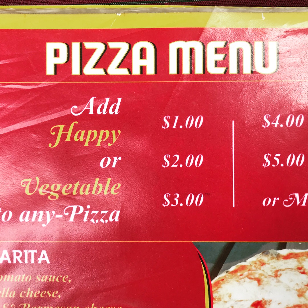 happy pizza menu