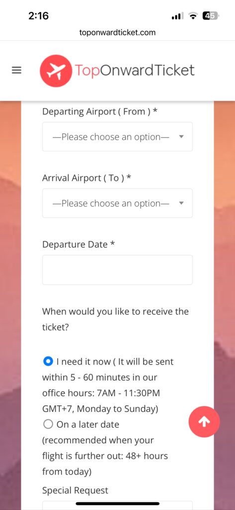 帰りの航空券捨てチケット